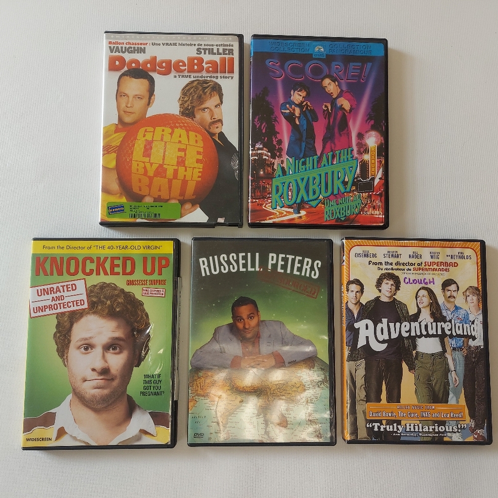 Dvd 5 Movie Comedy Bundle Dodgeball, Knocked Up, Adventureland, More